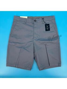 Joseph Abboud Men's Flat Front Cotton Stretch Casual Shorts Gray Size 32 NWT